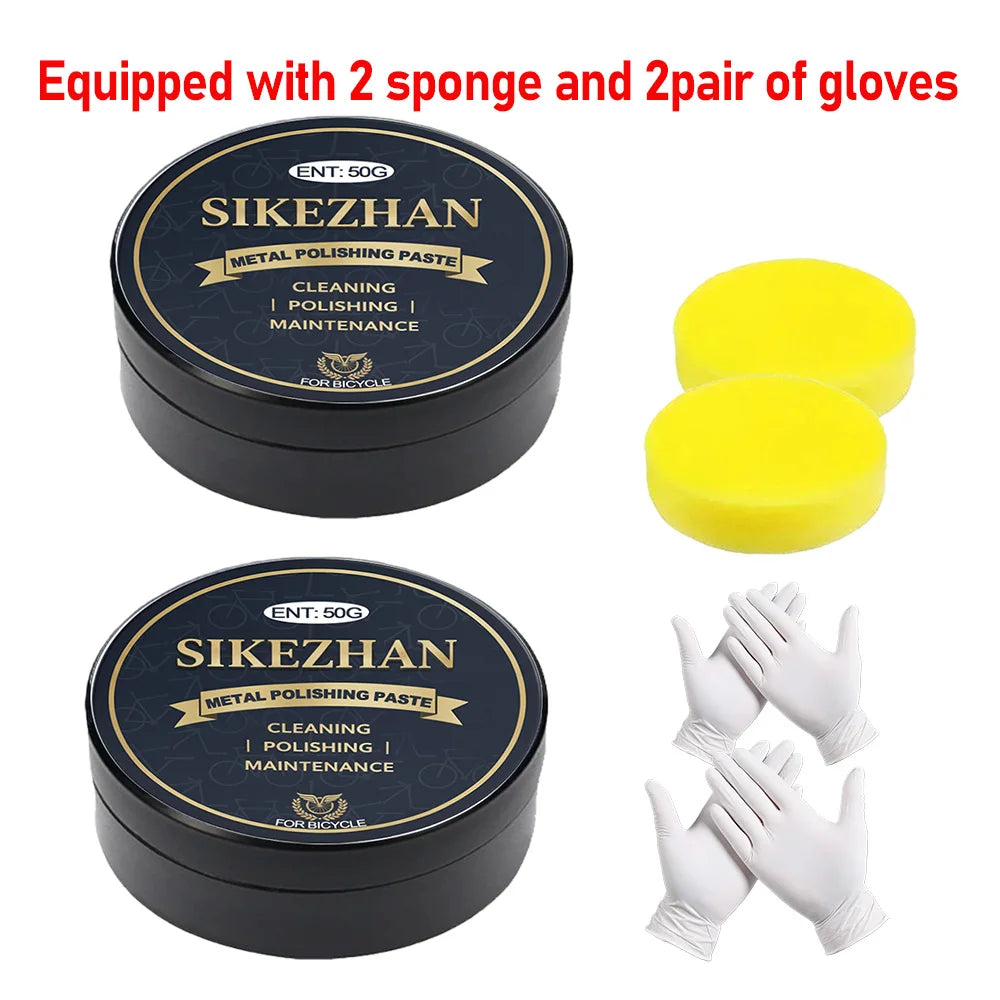 Multi-Purpose Metal Polish Paste 50g of Polish - Works on Stainless Steel,Jewelry ＆ Cars -bicycle Cleaner & Rust Remover Zpaxo set 2