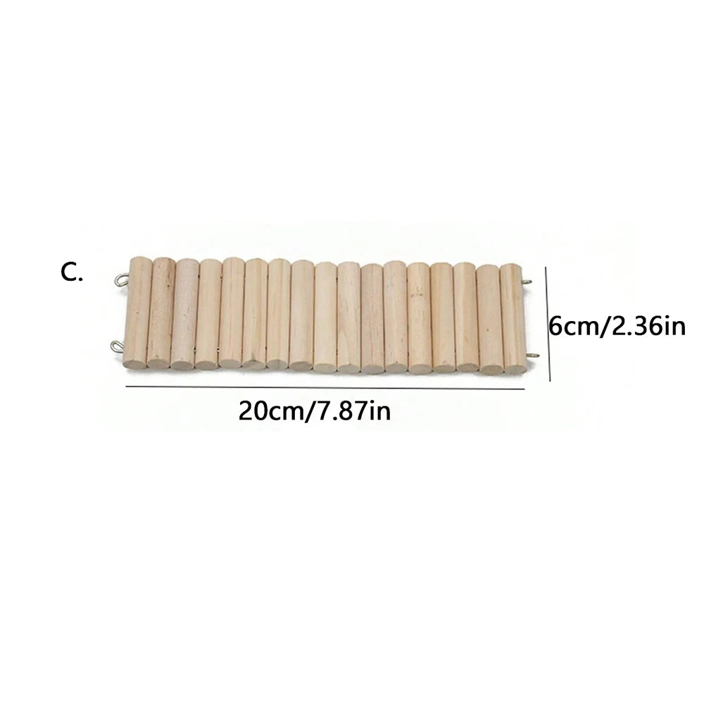 Hamster Habitat Accessories Multiple Size Wooden Bridge Cage Hamster Bendable Fence for Small Animals Climbing Zpaxo 6x20CM