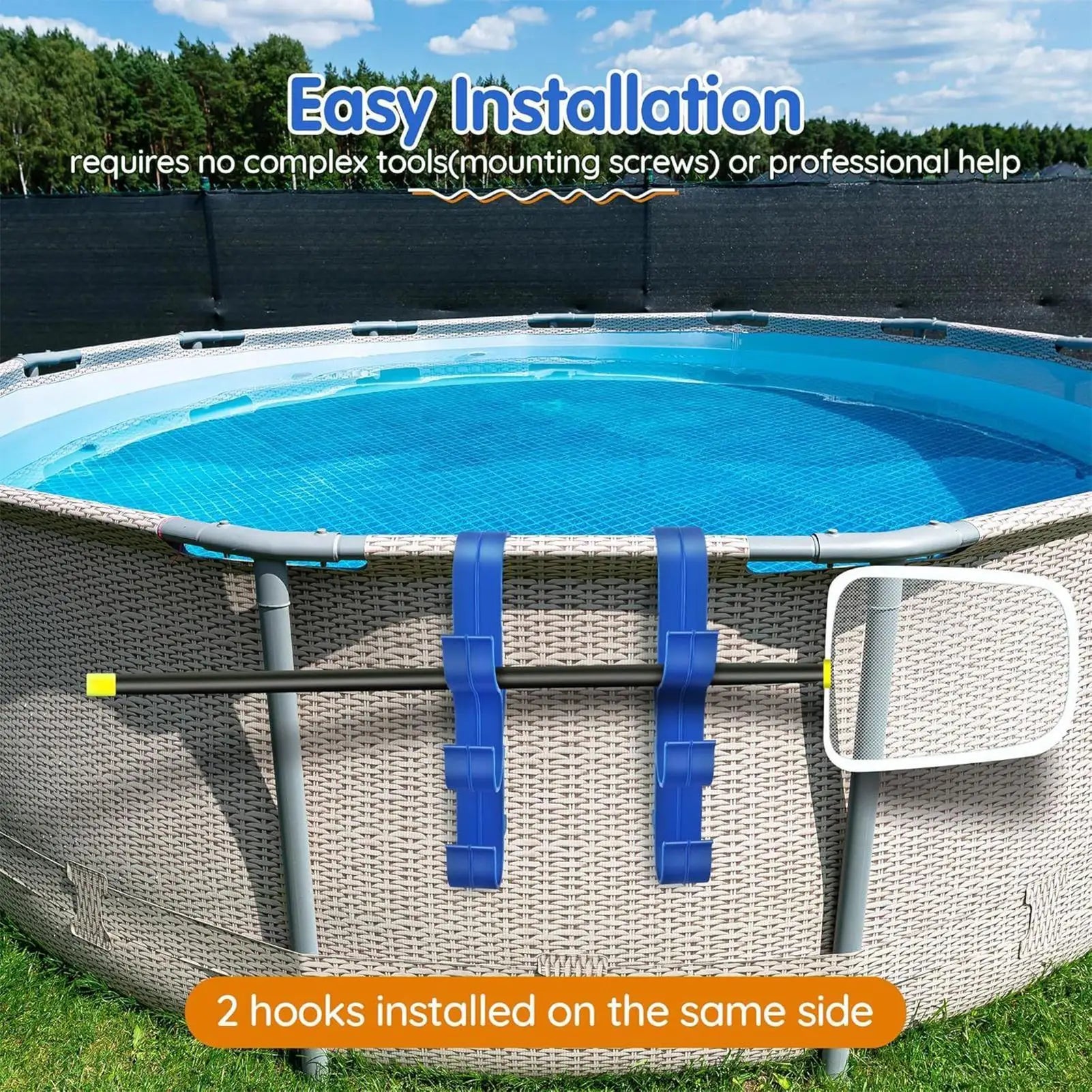 Universal Pool Equipment Storage Hooks Adjustable Waterproof Wall