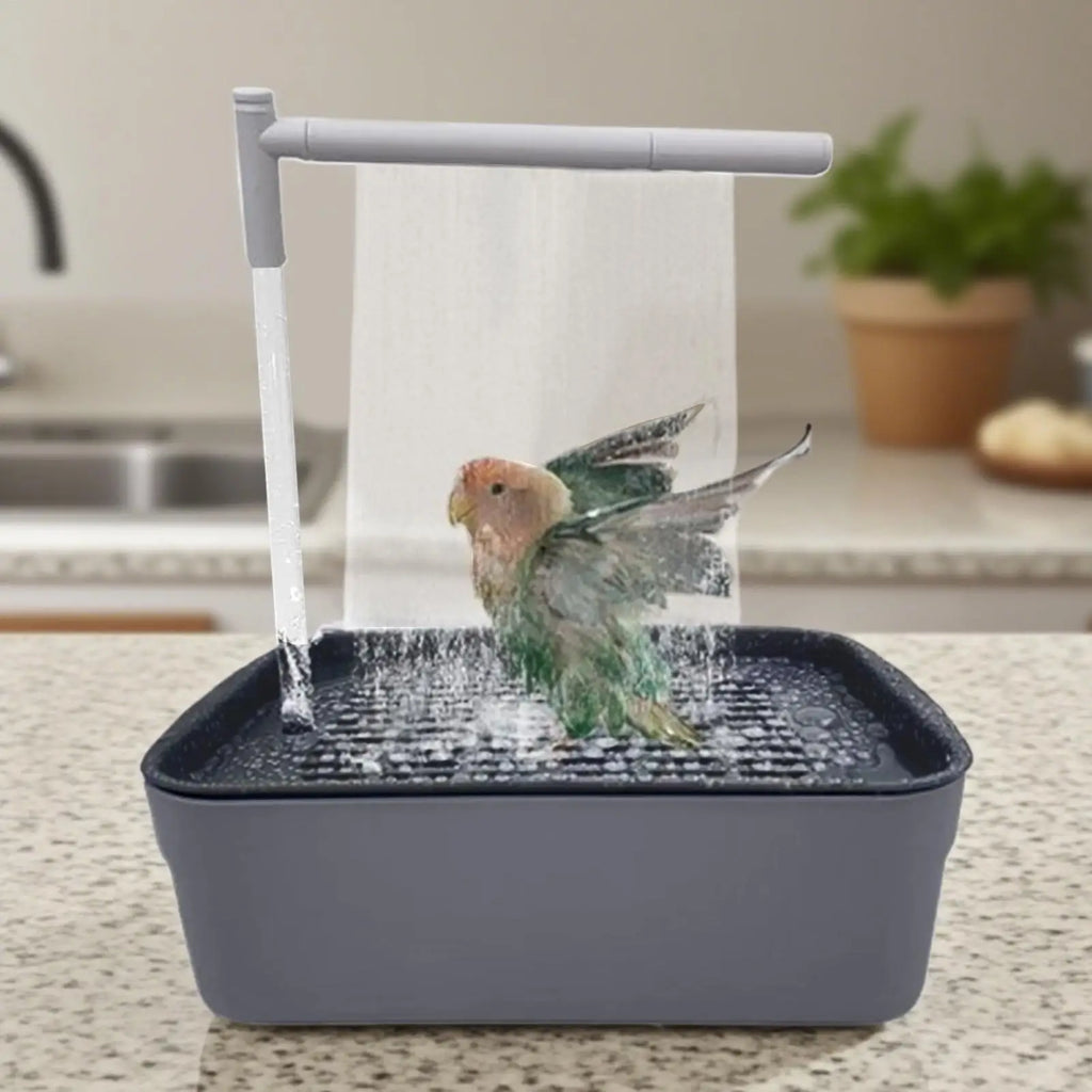 Parrot Bath Automatic Bird Bath Parrot Shower Rechargeable Tub with Circulating Faucet Pet Supplies Bathing Accessories Zpaxo Default Title