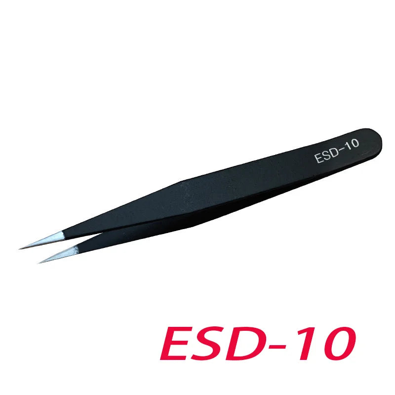 Anti-static Stainless Steel Tweezers Precision Maintenance Industrial Zpaxo ESD-10