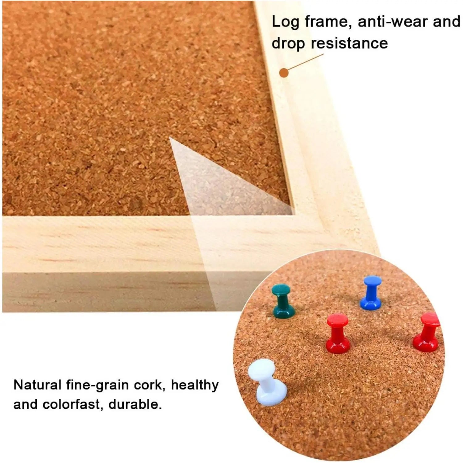 Retro Cork Board 12x16 Inch – Bulletin & Photo Memo Display