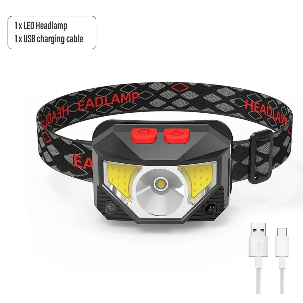 Rechargeable COB LED Headlamp – 8 Modes, Sensor & Waterproof Rechargeable Headlamp Zpaxo SL03