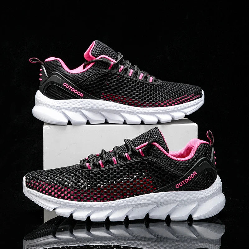 Summer Couple Hollow Mesh Sneakers Lightweight Breathable Outdoor Zpaxo
