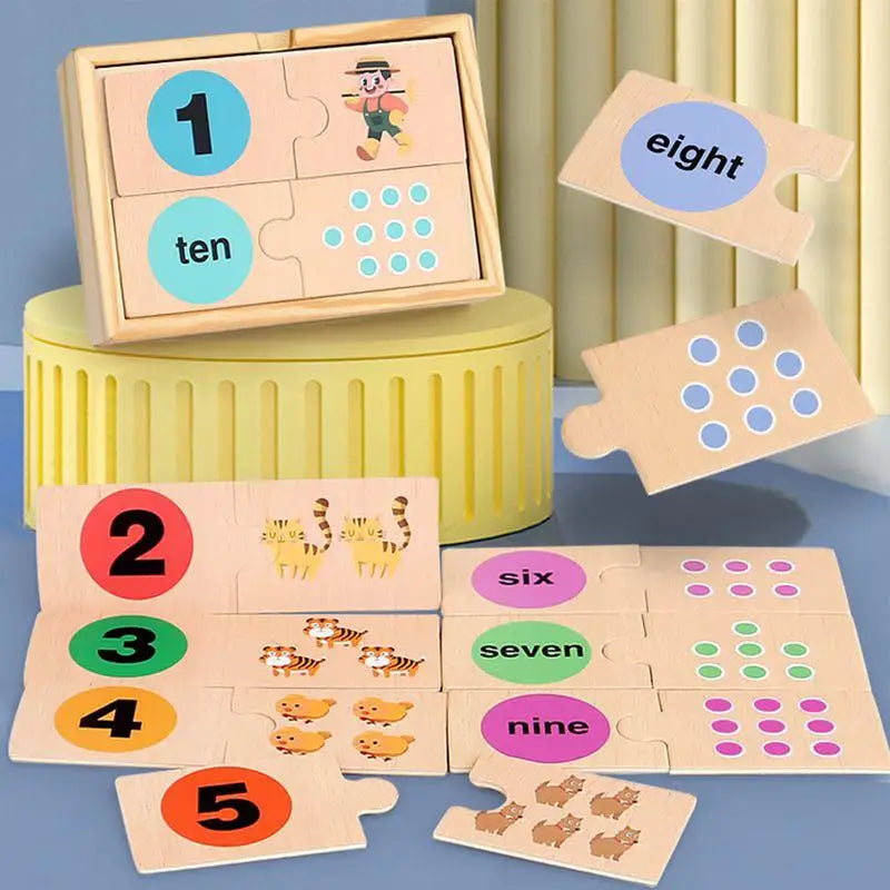 Counting Toys Kids Ages 3-5 Wooded Educational Number Puzzle Zpaxo