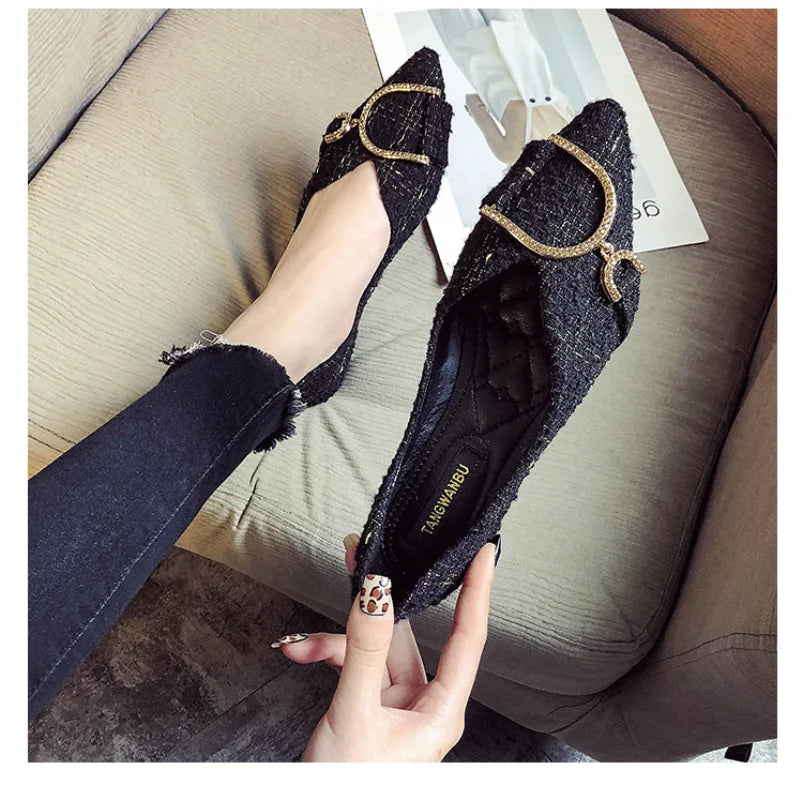 Flats Shoe Women's 2023 New Spring Autumn Korean Square Toe Shallow Gentle Fashion Temperament Large Size Woman Shoes Luxury Zpaxo