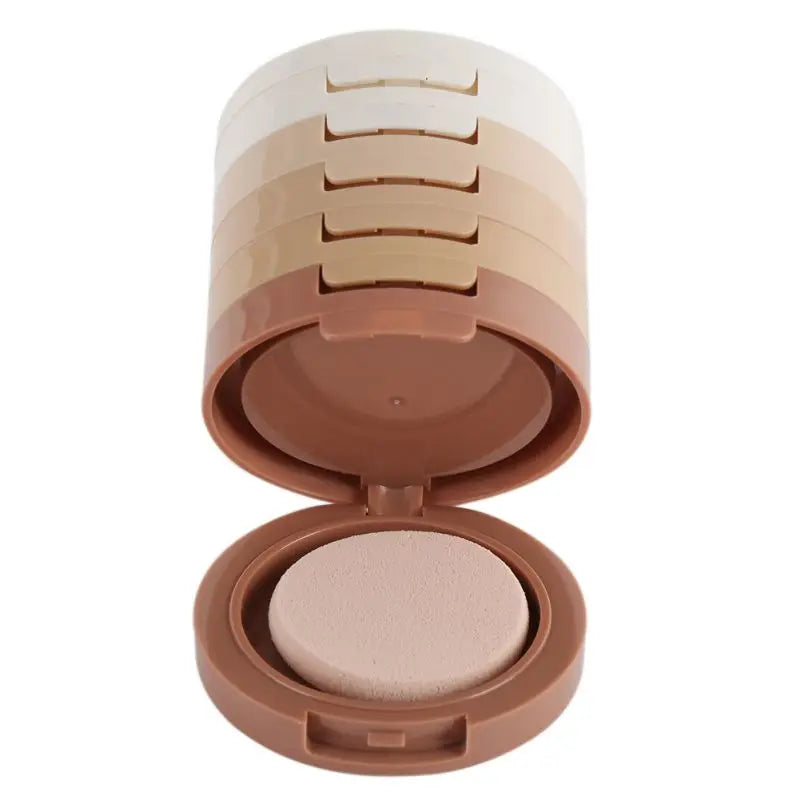 Concealer Contouring Powder, 5 Color 5 Decked Powder Tower, Brightening Skin Tone,Oil Control Makeup Loose Powder Setting Powder Zpaxo