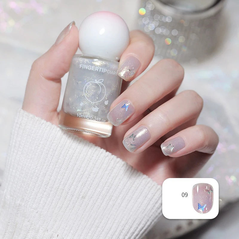 No-bake Nail Polish Polarized Nude Nails Art Tearable Quick Dry Zpaxo 09