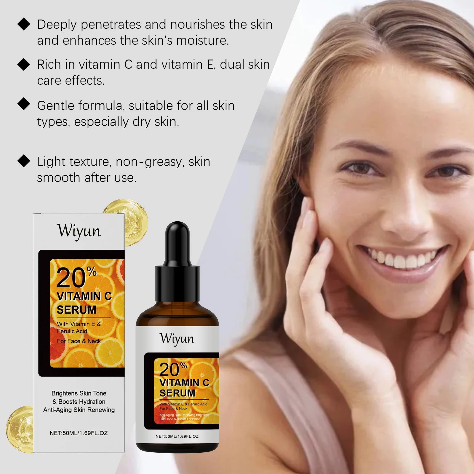 WIYUN Vitamin C Facial Serum – Brighten & Fade Dark Spots Vitamin C Face Serum Zpaxo