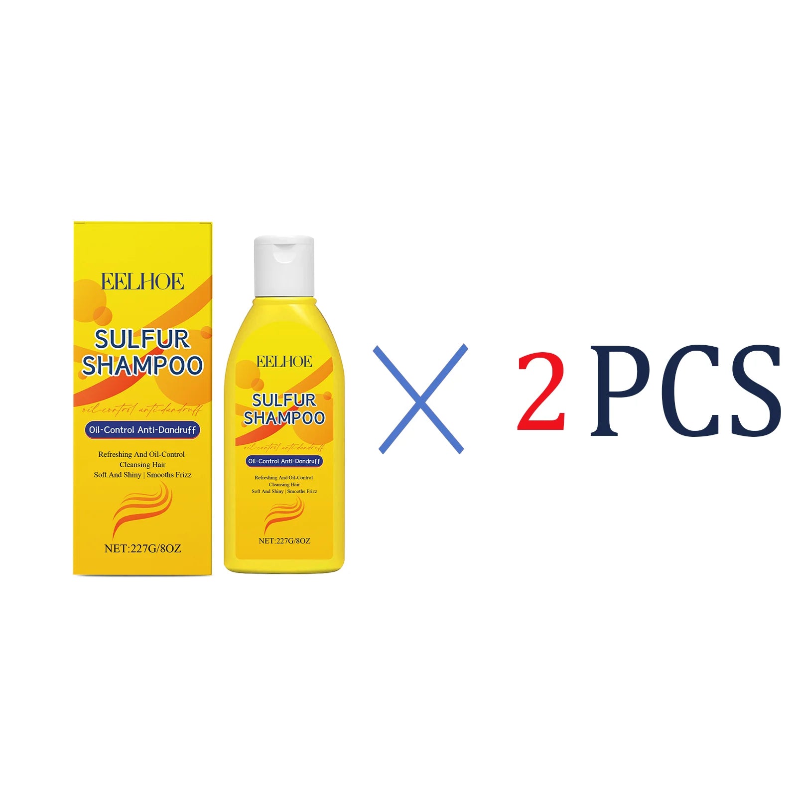 EELHOE Sulfur Shampoo Strengthen Roots Oil Control Fluffy Hair Moisturizing Mild Formula Itch Deeply Clean The Scalp 227g Zpaxo 2 Pcs