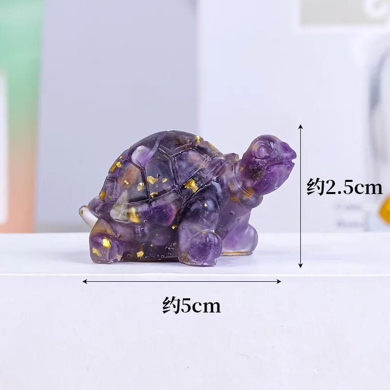 Crystal Quartz Turtle Ornament – Hand-Carved Lucky Charm Decor