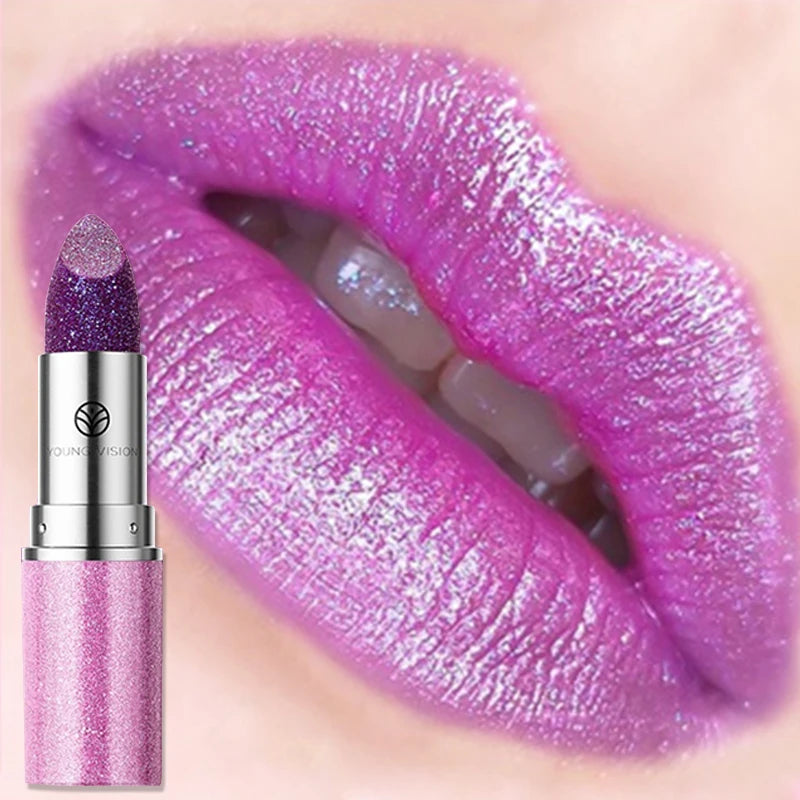 6 Colors Bold & Intense Glitter Shiny Metallic Lipstick Pearlescent Lip Tint Long Lasting Lip Senior Matte Lip Makeup Gifts Zpaxo