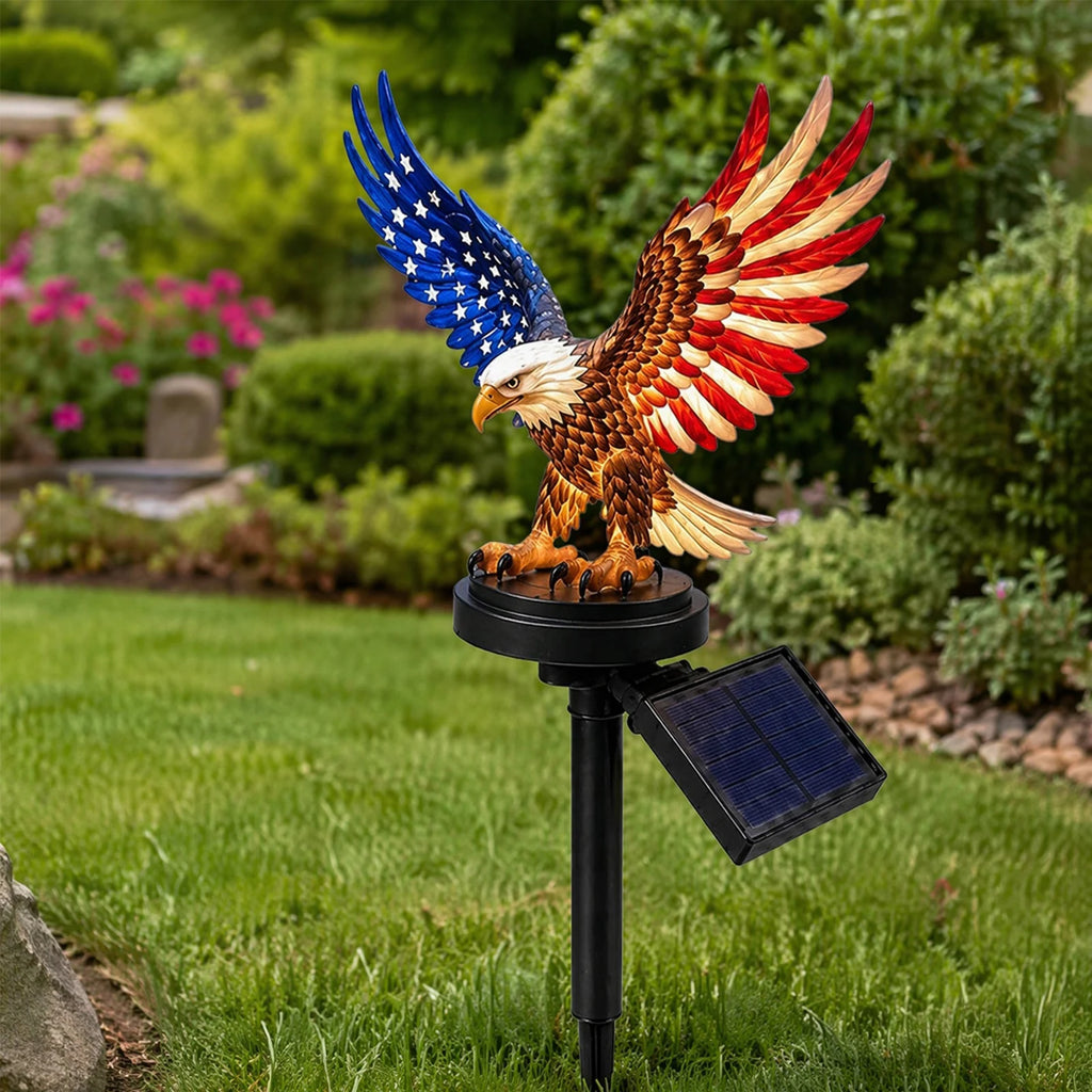 Solar Powered Eagle Stake Lights Waterproof Decorative American Bald