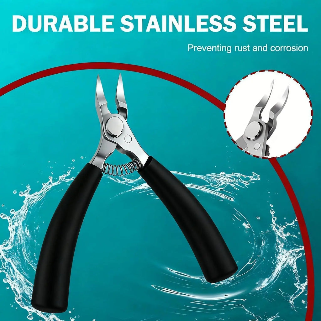 Stainless Steel Toenail Clippers Thick Ingrown Nails Concave Edge