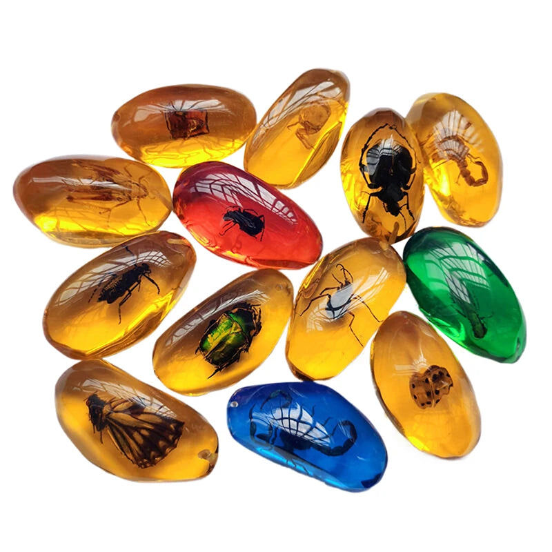 Mineral Stones Home Decor Insects Amber Gemstone DIY Hand Crafts Gift And Insects Amber Gemstone Scorpion Natural 1PC Zpaxo Style1