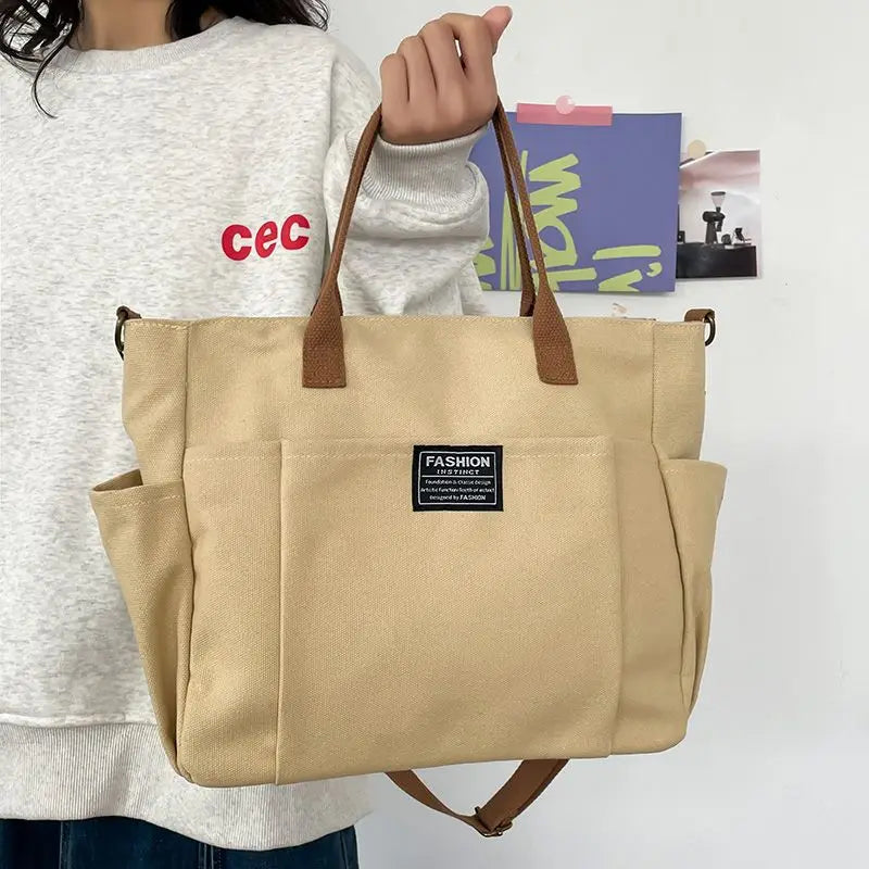 Large Canvas Tote Bag Women Minimalist Work Extra Wide Commuting
