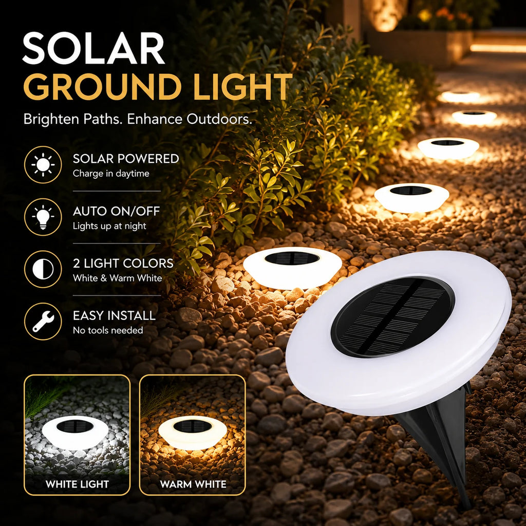 1/2Pack Solar Ground Lights,14LED Waterproof Outdoor Landscape Light, LED Lawn Lamp, for Garden Pathway Yard Deck Camping Decor Zpaxo