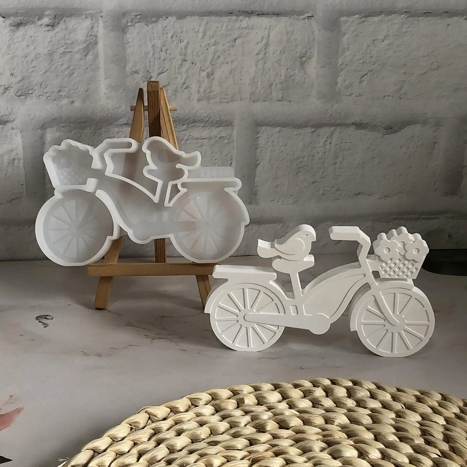 Silicone Mold Bird Bike Candle Making Molds Resin Casting Soap Wax