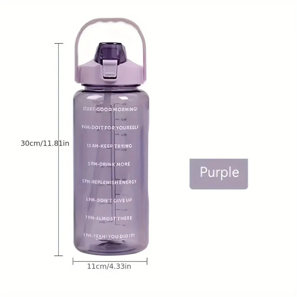 Portable Water Bottle Large Capacity Plastic Straw Cup Beverage Zpaxo 1pc purple