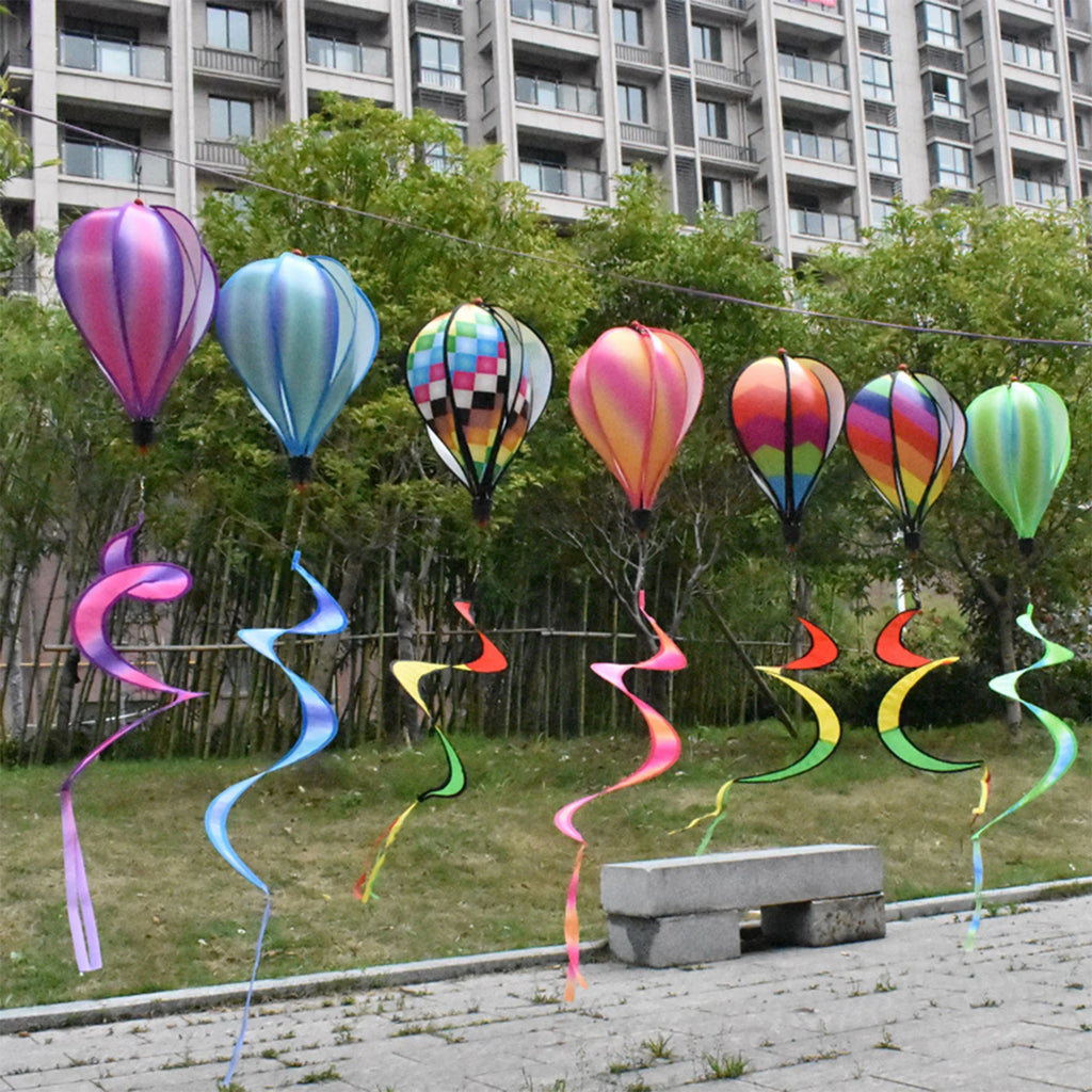Air Balloon Wind Spinner Rainbow Hanging Twister Outdoor Windmill