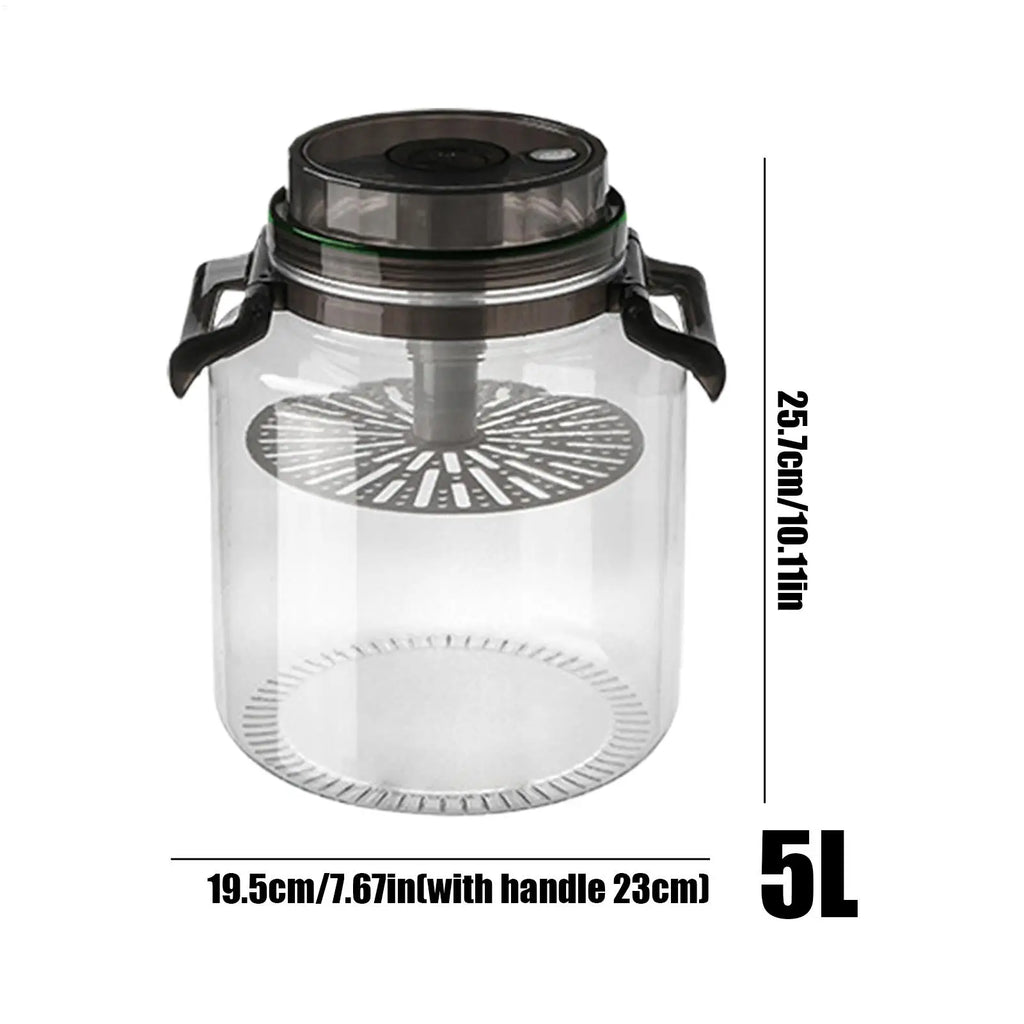 Pickle Jar Airtight Round Storage Canister Handle Fermentation