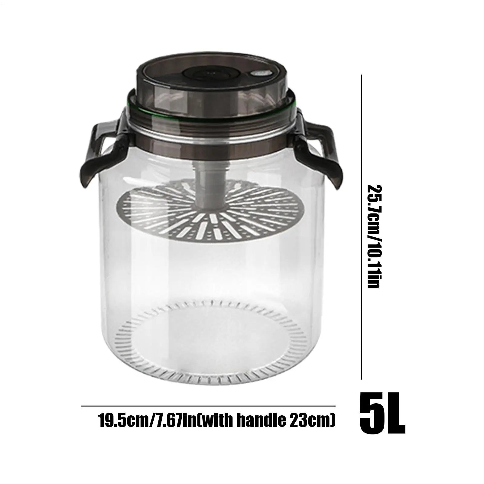 Pickle Jar Airtight Round Storage Canister Handle Fermentation