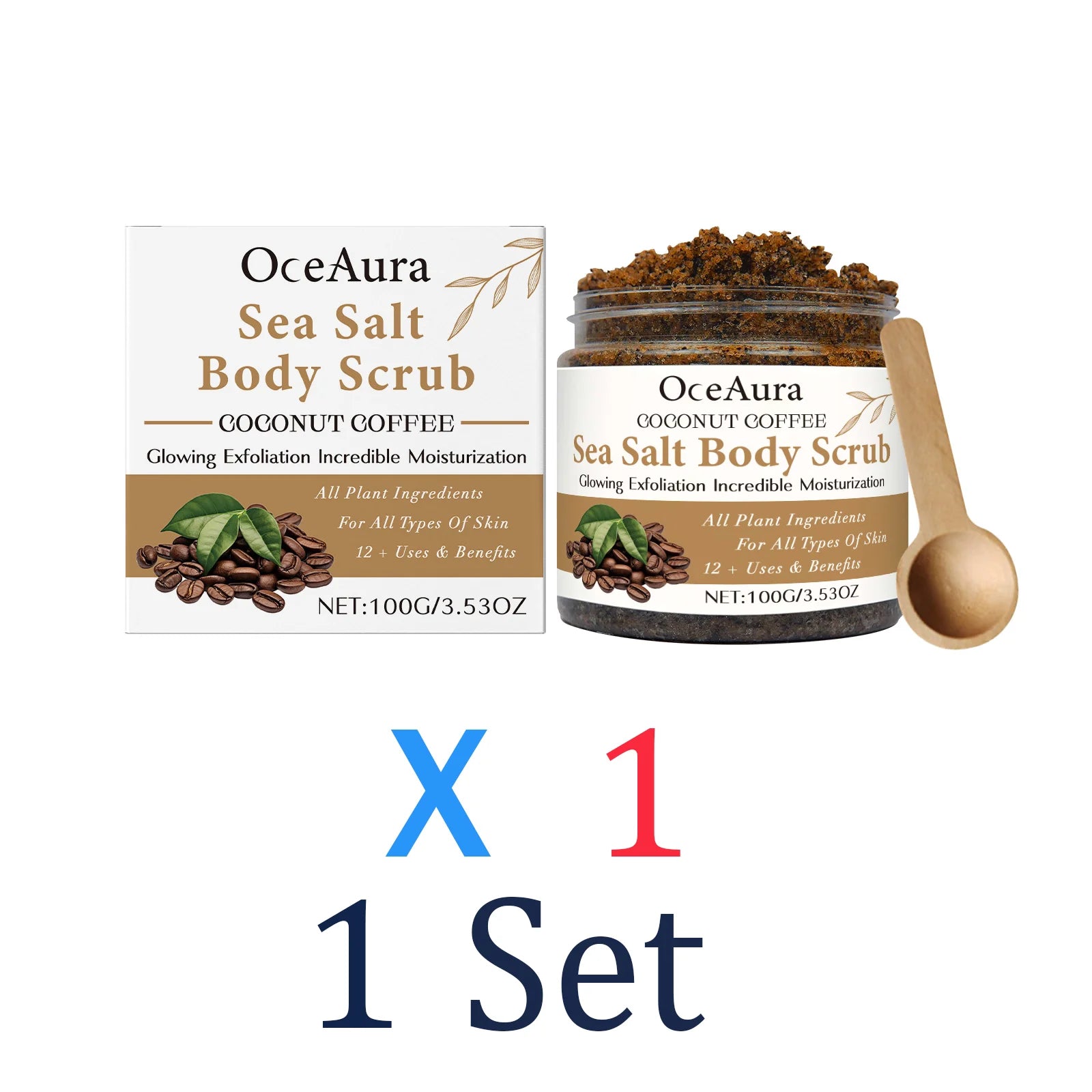 Coconut Coffee Body Scrub Exfoliating Dead Skin Dry Skin Remedy Smooth Skin Care Winter Skincare Moisturizing Repairing 100g Zpaxo 1 Set
