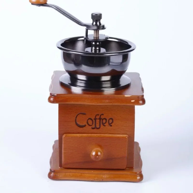 Vintage Wooden Manual Burr Coffee Grinder – Hand Crank Mill Manual Coffee Grinder Zpaxo