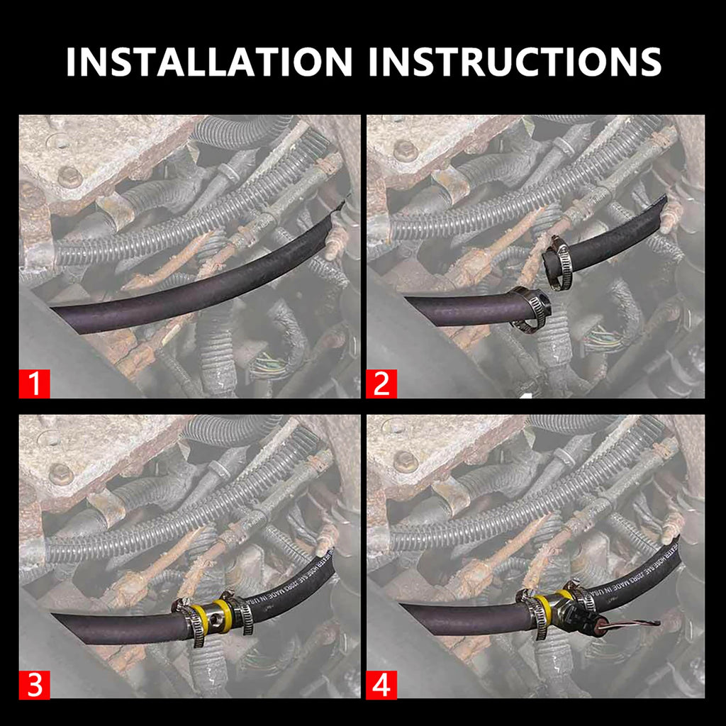 3 8 Fuel Line Pressure T Fitting Adapter Gauge Sensor Barbed Push