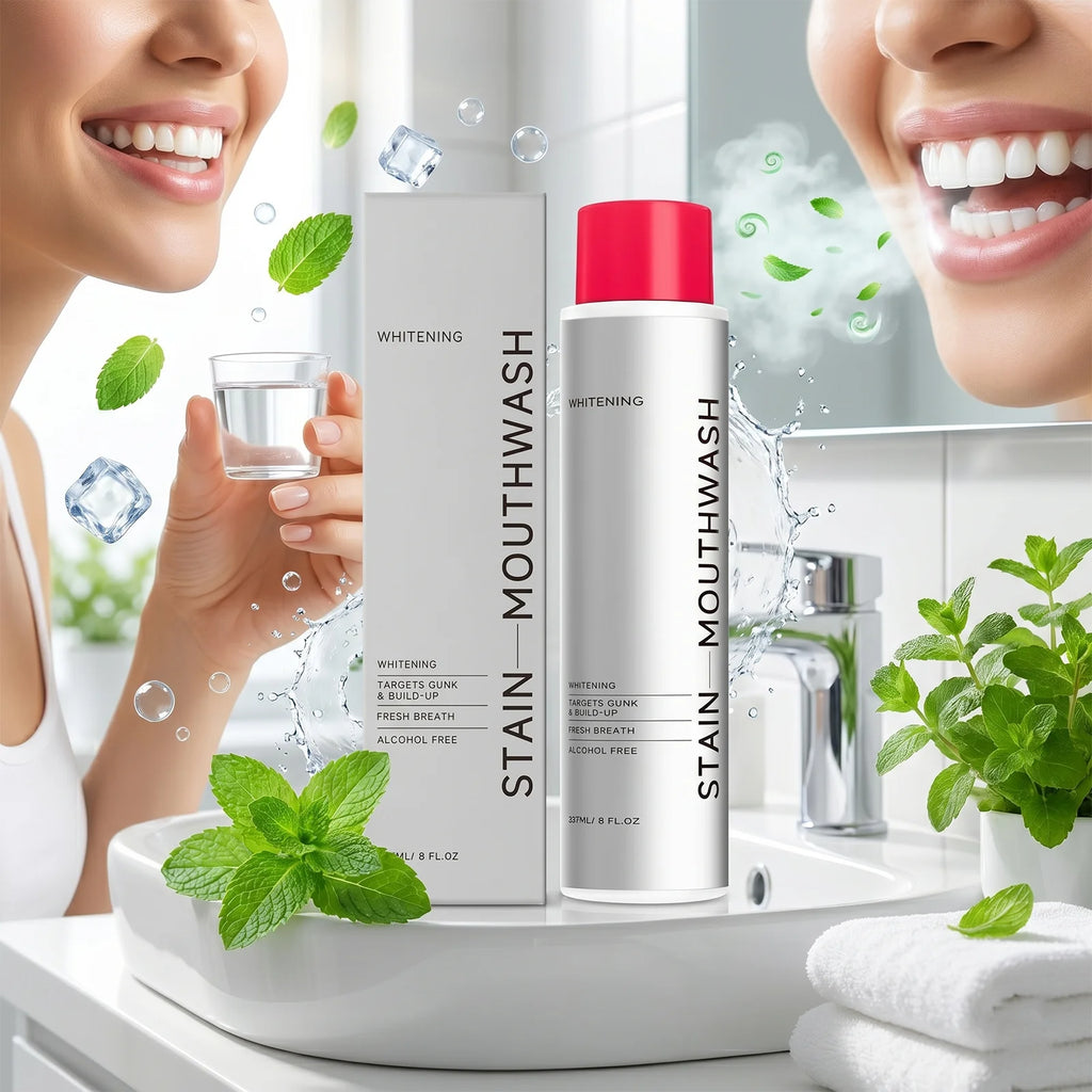 Professional Mouthwash Oral Rinse for Fresh Breath No Alcohol Peppermint Breath Freshener Cleaning Plaque Care 237ml Daily Use Zpaxo