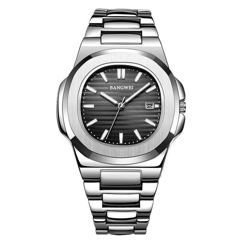 LIGE Top Brand Luxury Fashion Diver Watch Men 30ATM Waterproof Date Clock Sport Watches Mens Quartz Wristwatch Relogio Masculino Zpaxo Silver black 1