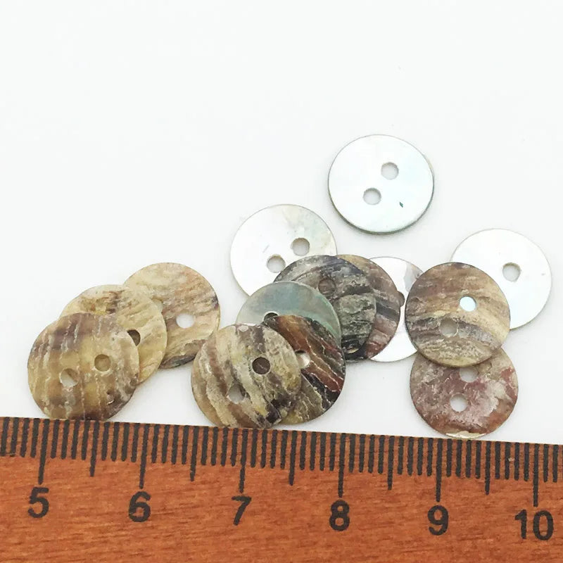 100PCS 11/15/18/20mm Natural Shell Sewing Buttons Color Japan Mother of Pearl MOP Round Shell 2 Hole Button Sewing Accessories Zpaxo 11mm 100Pcs