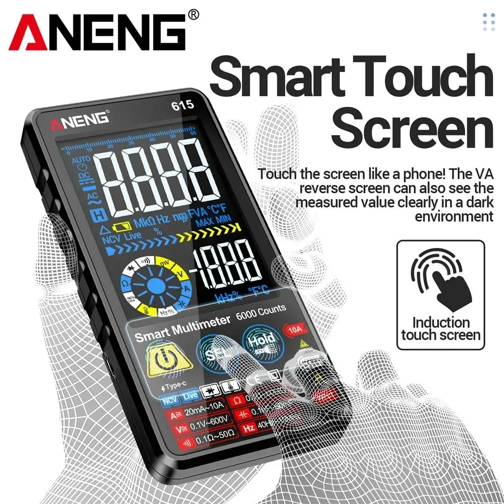 Rechargeable 6000 Counts Multitester ANENG 615 Test Tools Digital