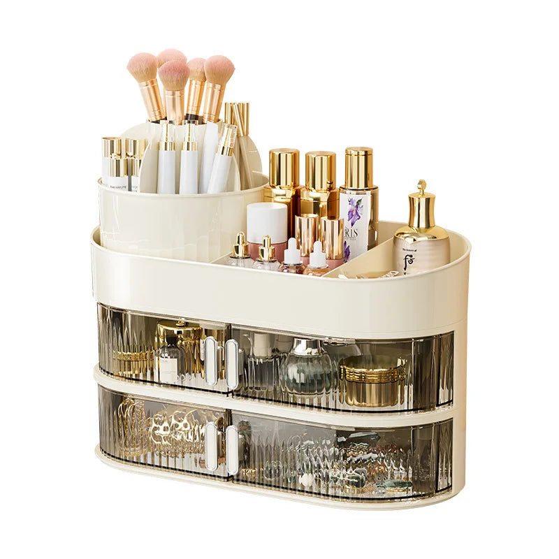 Rotatable Makeup and Cosmetics Organizer Desk Organizer Box Bathroom Storage Jewelry Nail Polish Makeup Sundries Drawer Storage Zpaxo