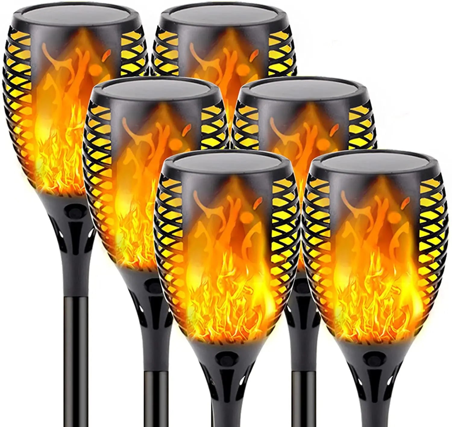12 LED Solar Flame Torch Light – Flickering Outdoor Garden Lamp