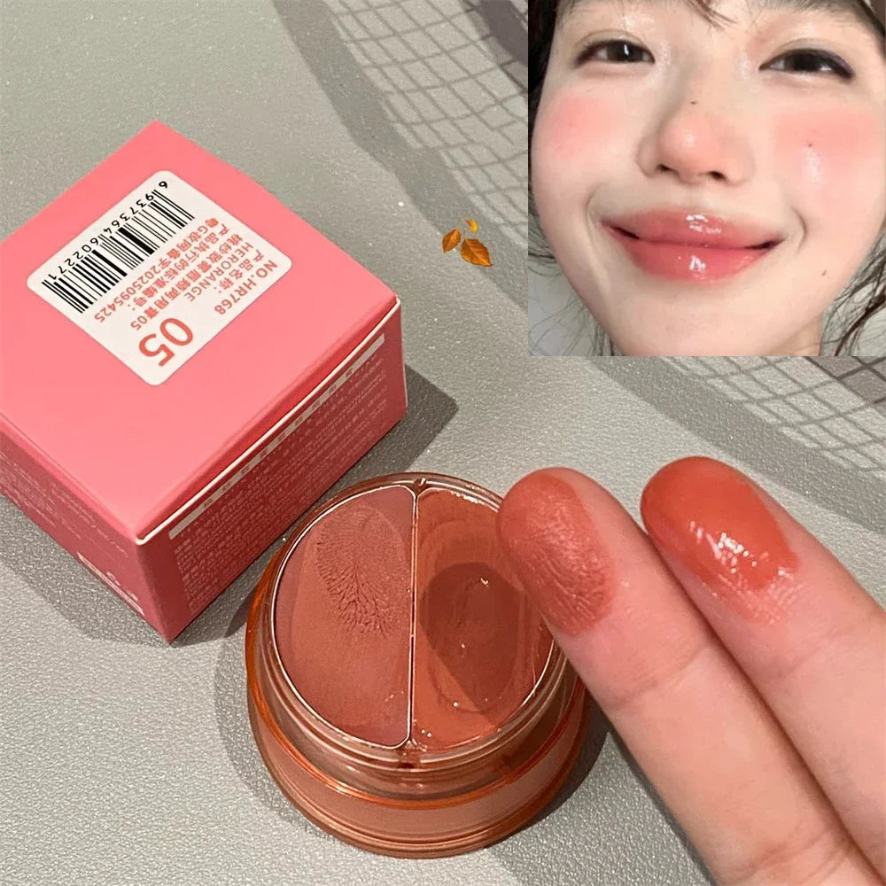 Multi-Use Dual Texture Lip Mud Volumizing Matte Lip Stain Long-Lasting Rich Soft Purple Gloss Rouge Natural Lips & Cheek Makeup Zpaxo
