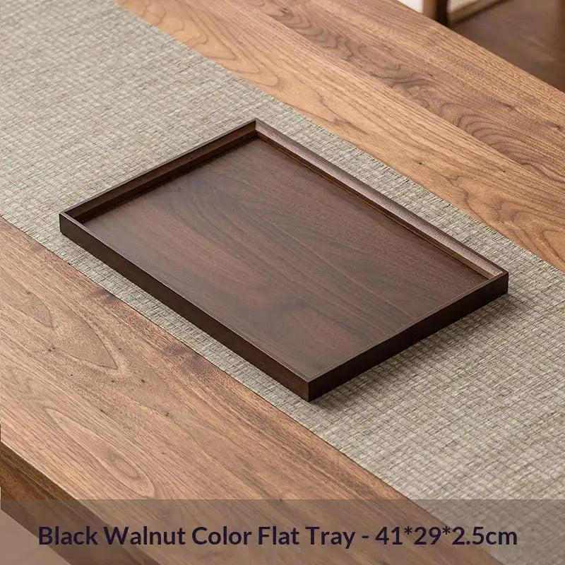 MRectangular Bamboo Wooden Decorate Tray Walnut Serving Display Plate Zpaxo A5