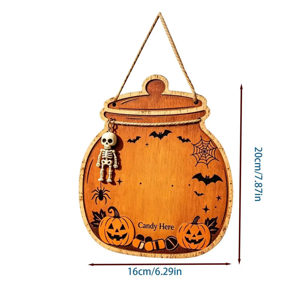 Trick Supports Door Sign Decoration Wooden Halloween Hanger House