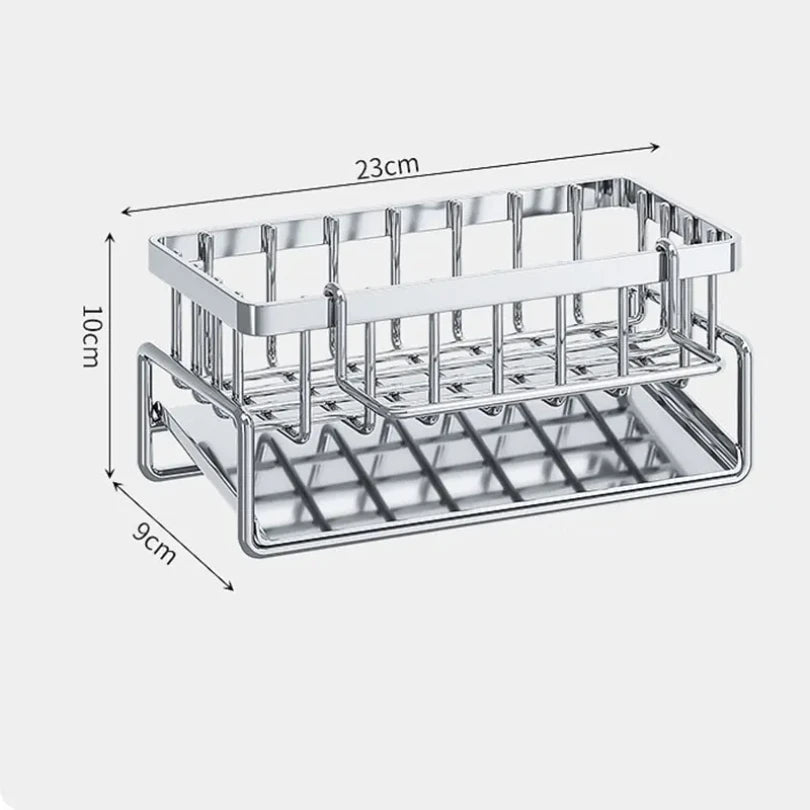Kitchen Sponge Holder Stainless Steel Sink Drain Rack Soap Drainer Towel Rack Shelf Organizer bathroom Storage Accessories Zpaxo