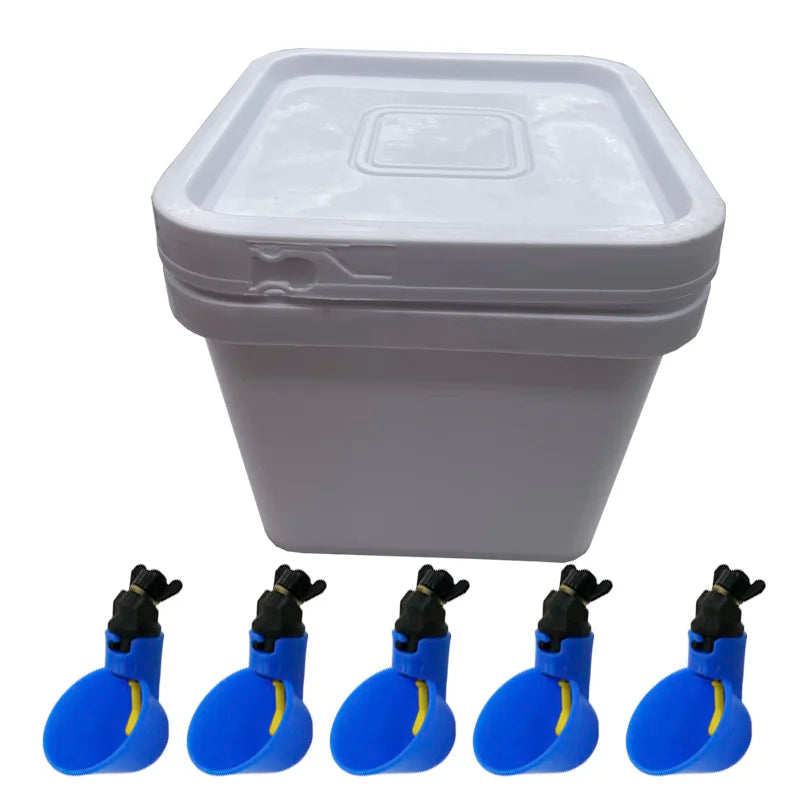 Quail Chicken Drinking Bucket Cup Portable Thickened Lid Square Pet Zpaxo yellow with blue