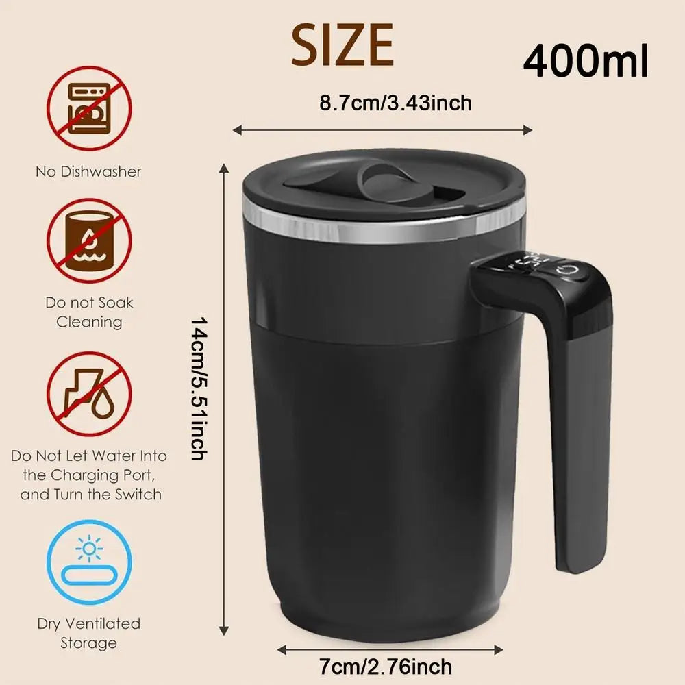 Self Stirring Mug Rechargeable Drinkware Lid Electric Coffee Cup