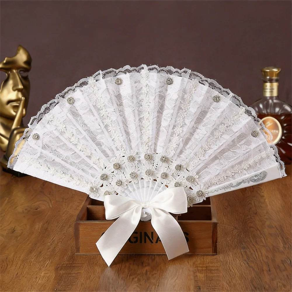 Snow White Feather Floral Fan – Bridal Wedding Decoration