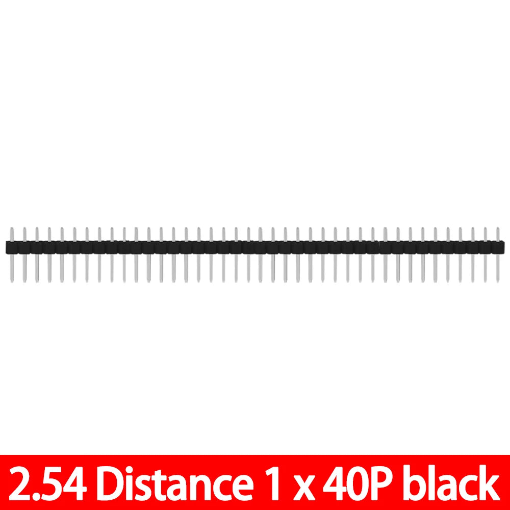 PCB Board Soldering Pin Header – 10pcs 40 Pin 2.54mm Breakable Strip, 10 Colorful Single Row Male Connectors Zpaxo black 10pcs