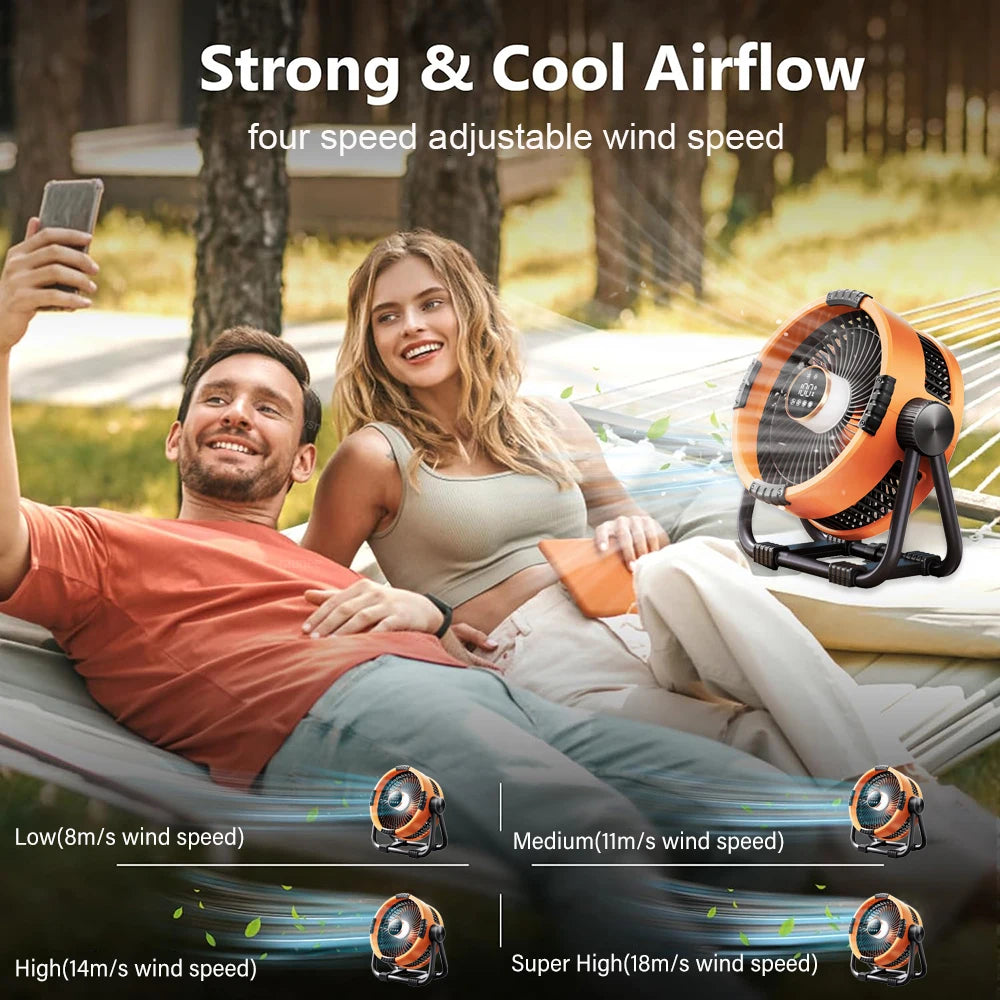 Camping Fan 20000mAh Outdoor Fans Rechargeable Portable Tent Ceiling
