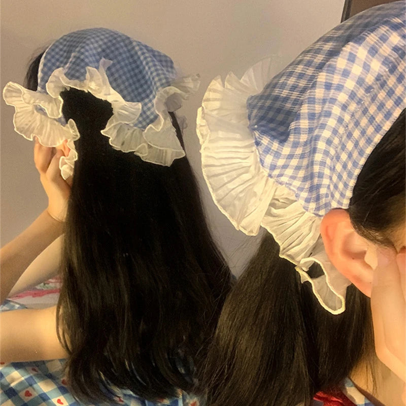 Fashion Lace Hair Hoop Triangle Scarf Kerchief Bohemia Bandana Band