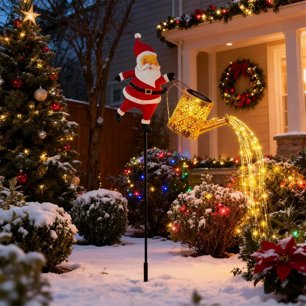 Christmas Solar Kettle Lights LED Waterproof Vintage Lamp Watering