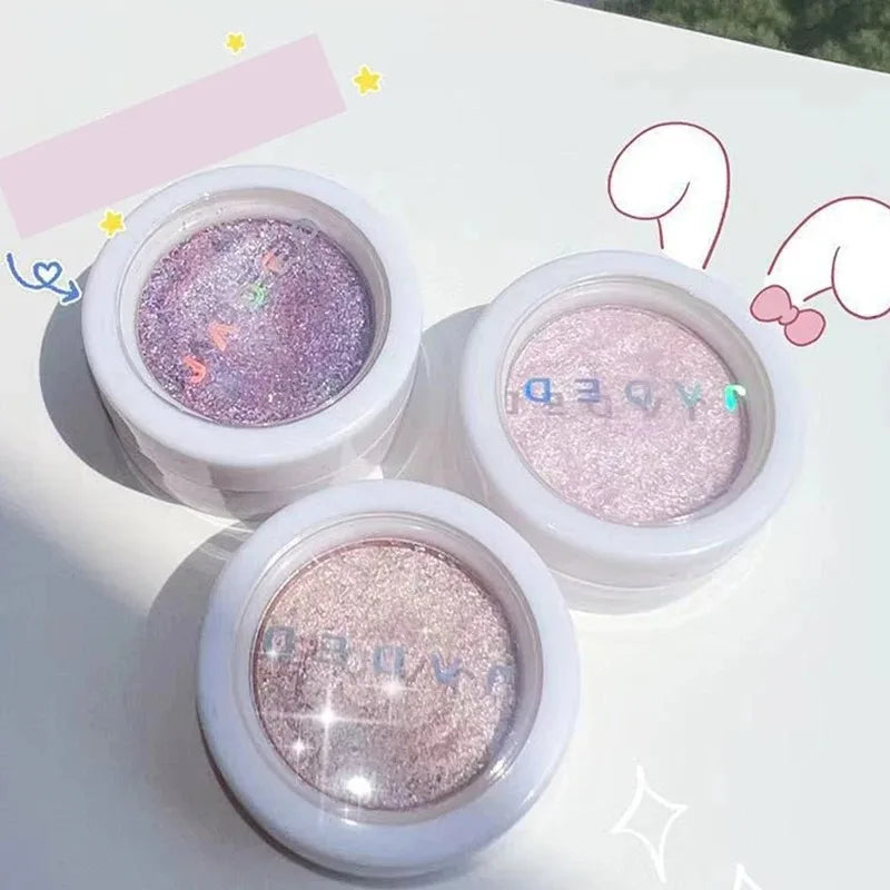 Monochrome Glitter Eyeshadow Gold Shining Brighten Eyes Makeup Long