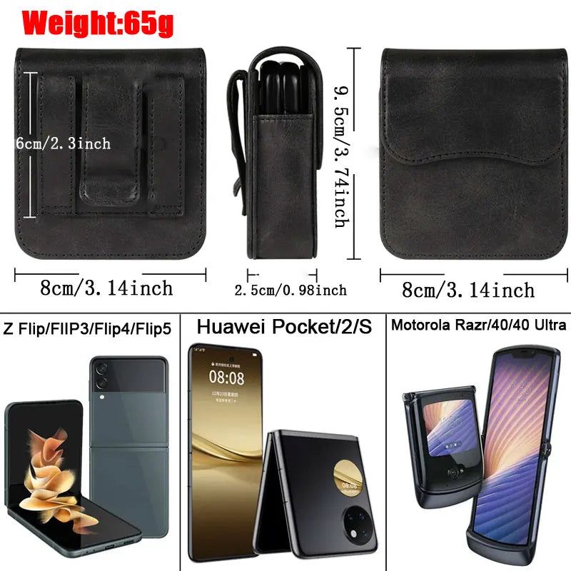 Universal Belt Clip Holster Leather Pouch Waist Bag Samsung Z Flip 3