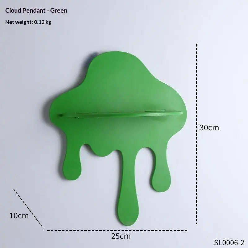 Wall Mounted Storage Rack Irregular Cloud Holder Creative Zpaxo Green