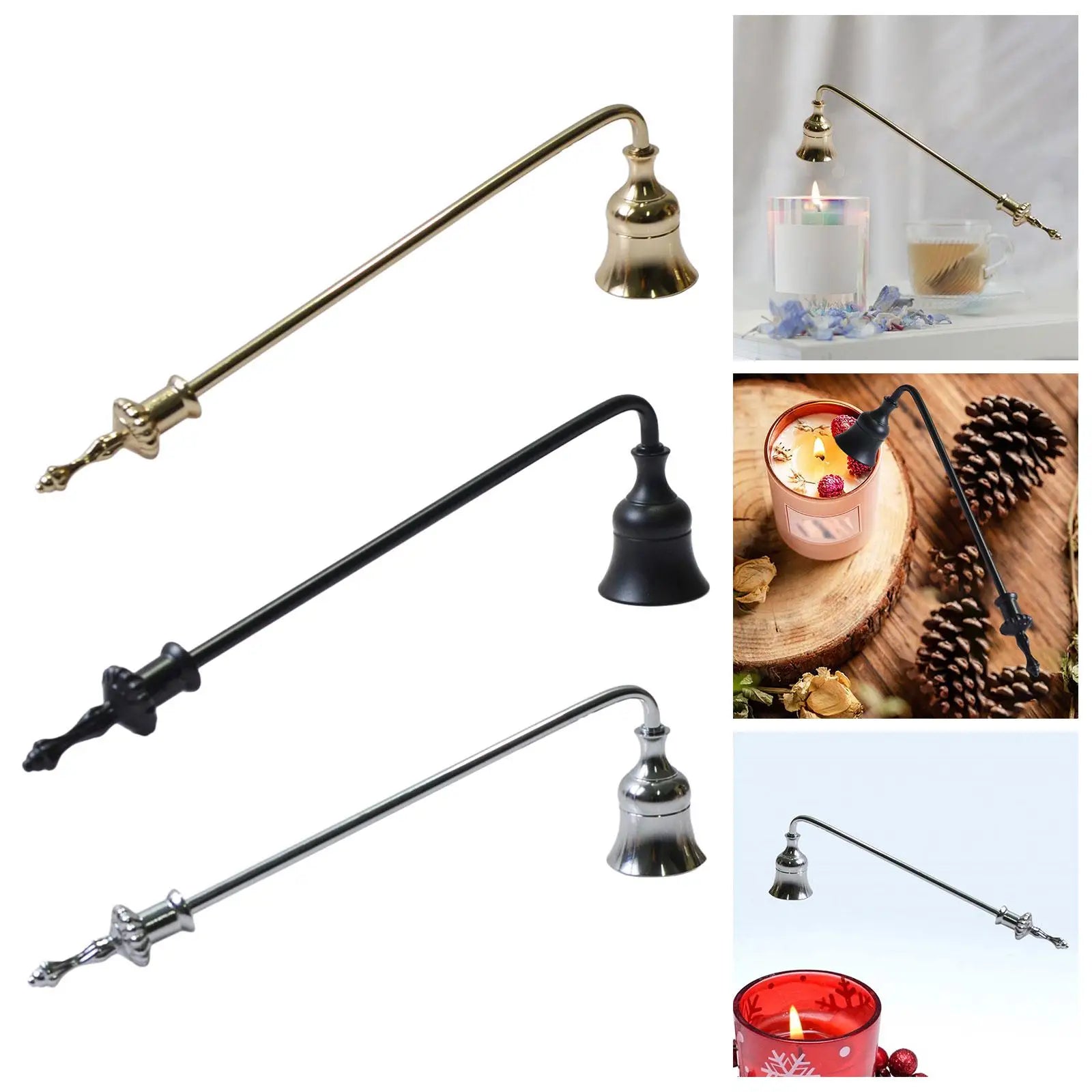 Metal Candle Snuffer – 9-Inch Decorative Wick Extinguisher Candle Snuffer Zpaxo